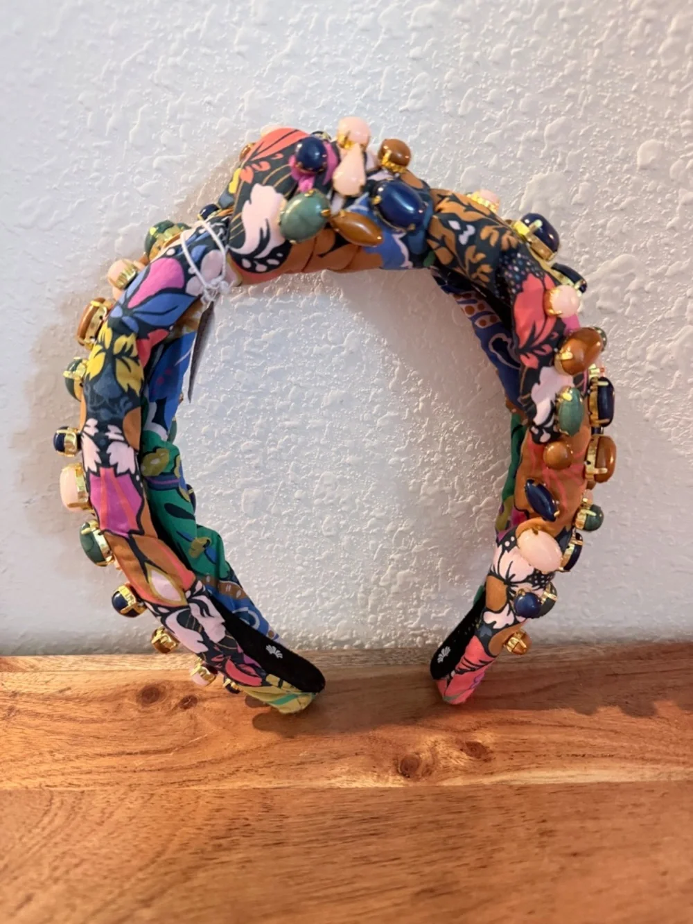 Lele Sadoughi Liberty London Mixed Stone Top Knot Headband NWT